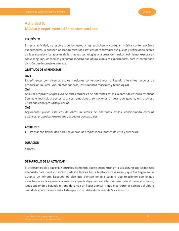 Actividad 3: Música y experimentación contemporánea Imagen portada