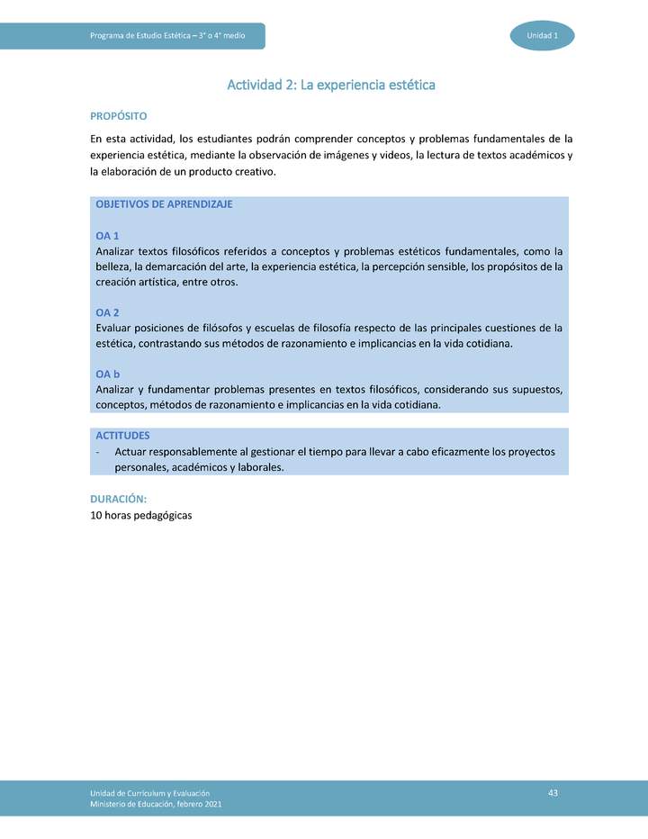 Actividad 2: La experiencia estética Imagen portada