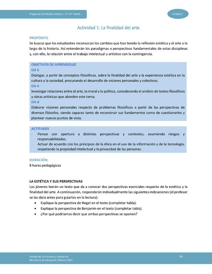 Actividad 1: La finalidad del arte Imagen portada