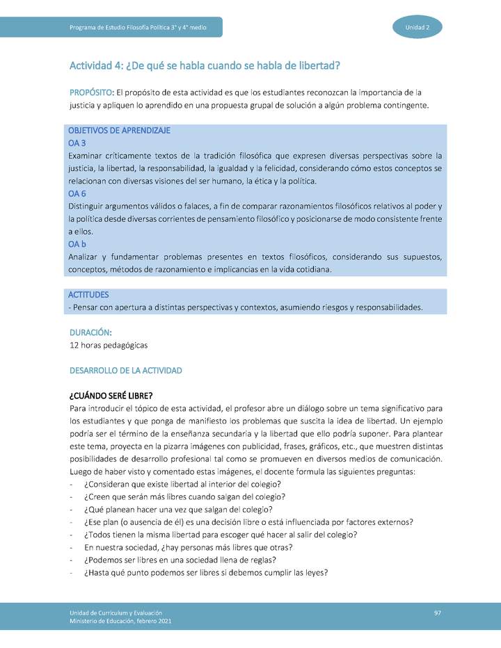 Actividad 4: ¿De qué se habla cuando se habla de libertad? Imagen portada