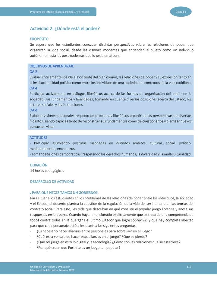 Actividad 2: ¿Dónde está el poder? Imagen portada