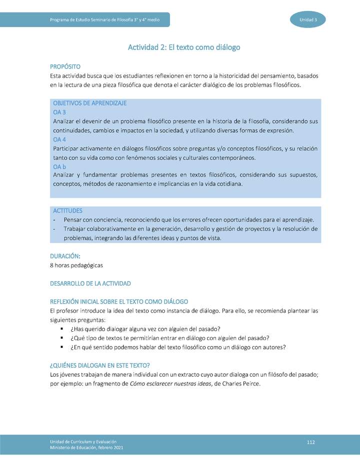 Actividad 2: El texto como diálogo Imagen portada