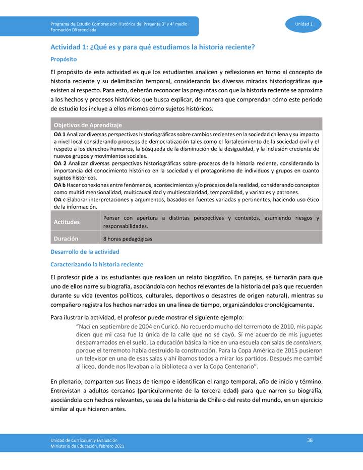 Actividad 1: ¿Qué es y para qué estudiamos la historia reciente? Imagen portada