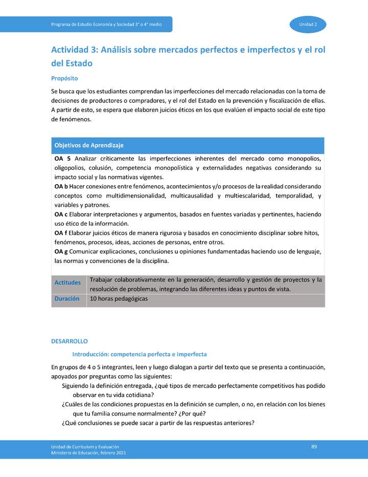 Actividad 3: Análisis sobre mercados perfectos e imperfectos y el rol del Estado Imagen portada