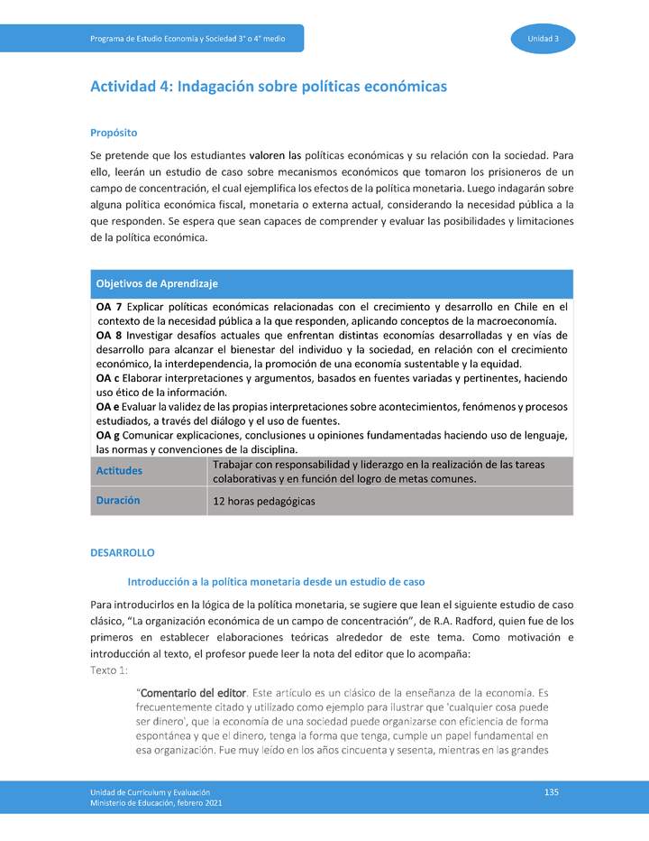 Actividad 4: Indagación sobre políticas económicas Imagen portada