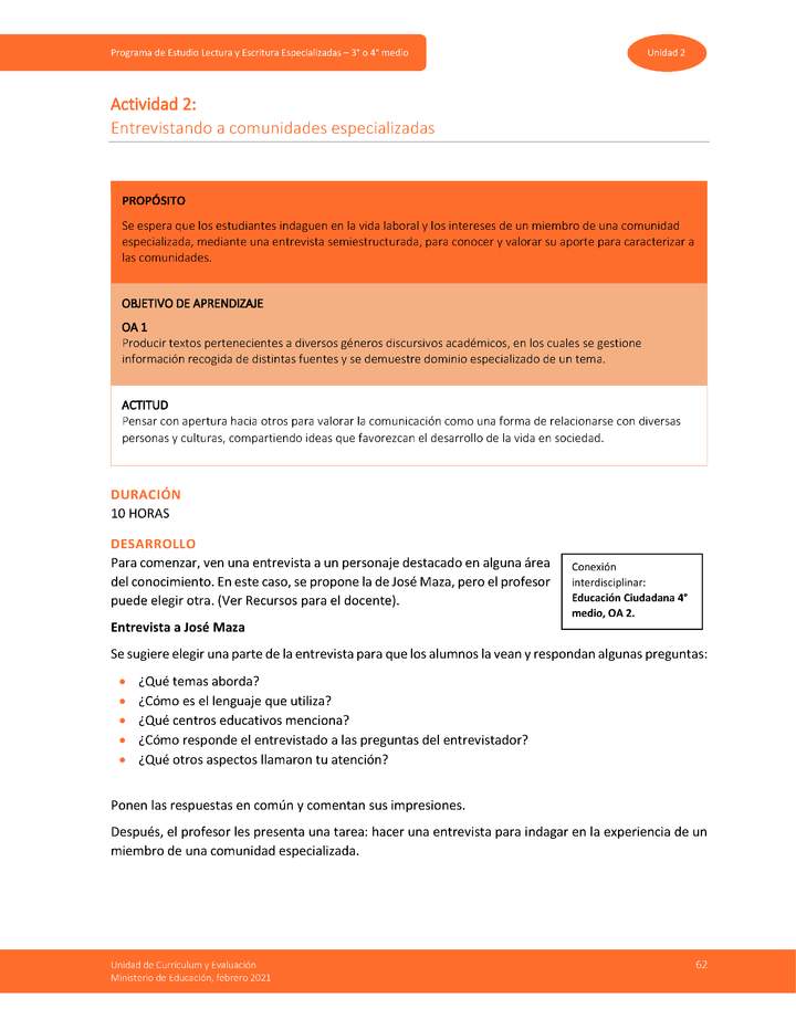 Actividad 2: Entrevistando comunidades especializadas Imagen portada