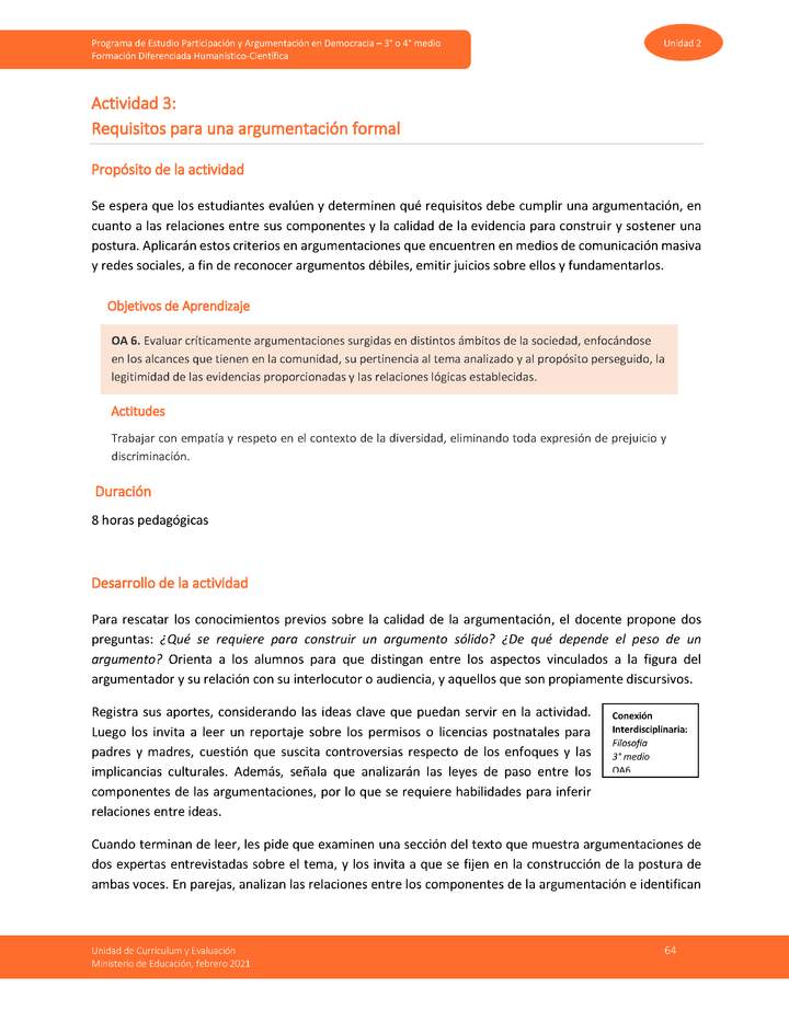 Actividad 3: Requisitos para una argumentación formal Imagen portada