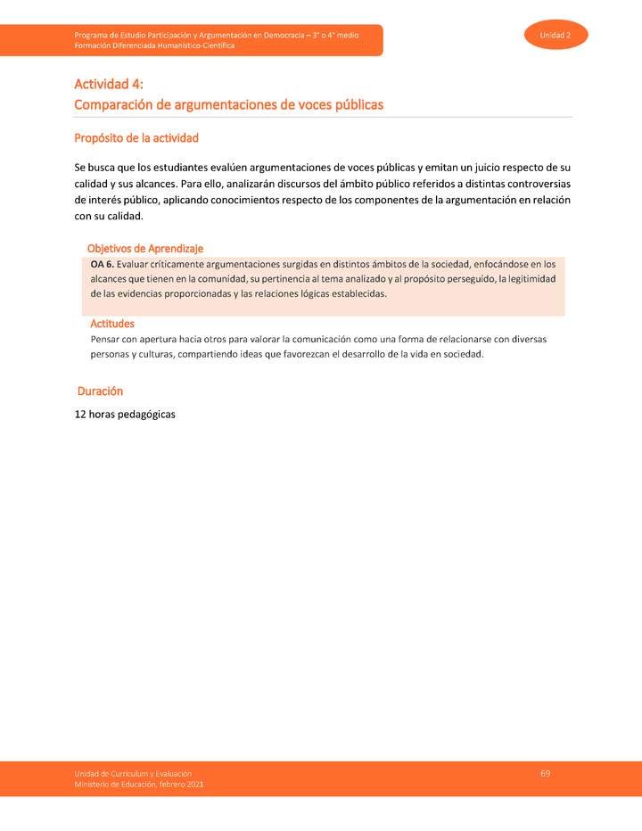 Actividad 4: Comparación de argumentaciones de voces públicas Imagen portada