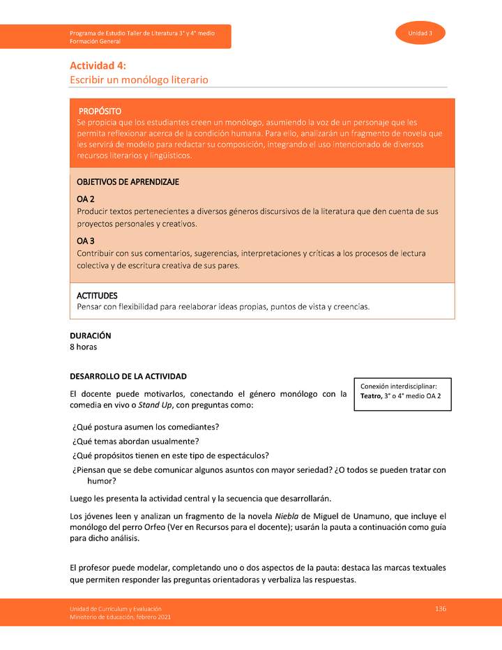Actividad 4: Escribir un monólogo literario Imagen portada