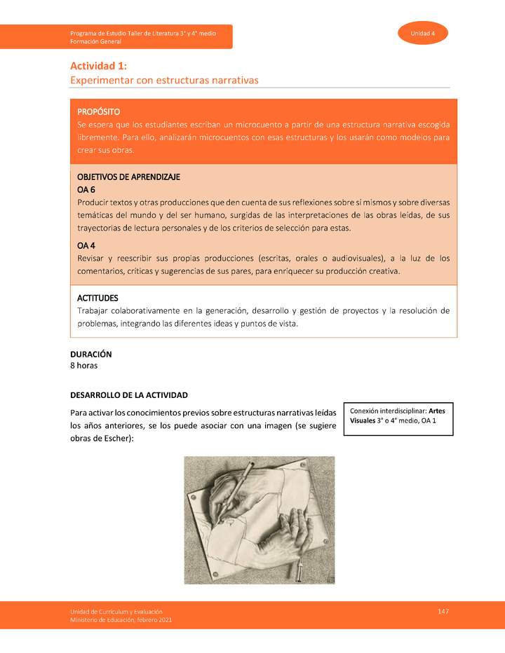 Actividad 1: Experimentar con estructuras narrativas Imagen portada