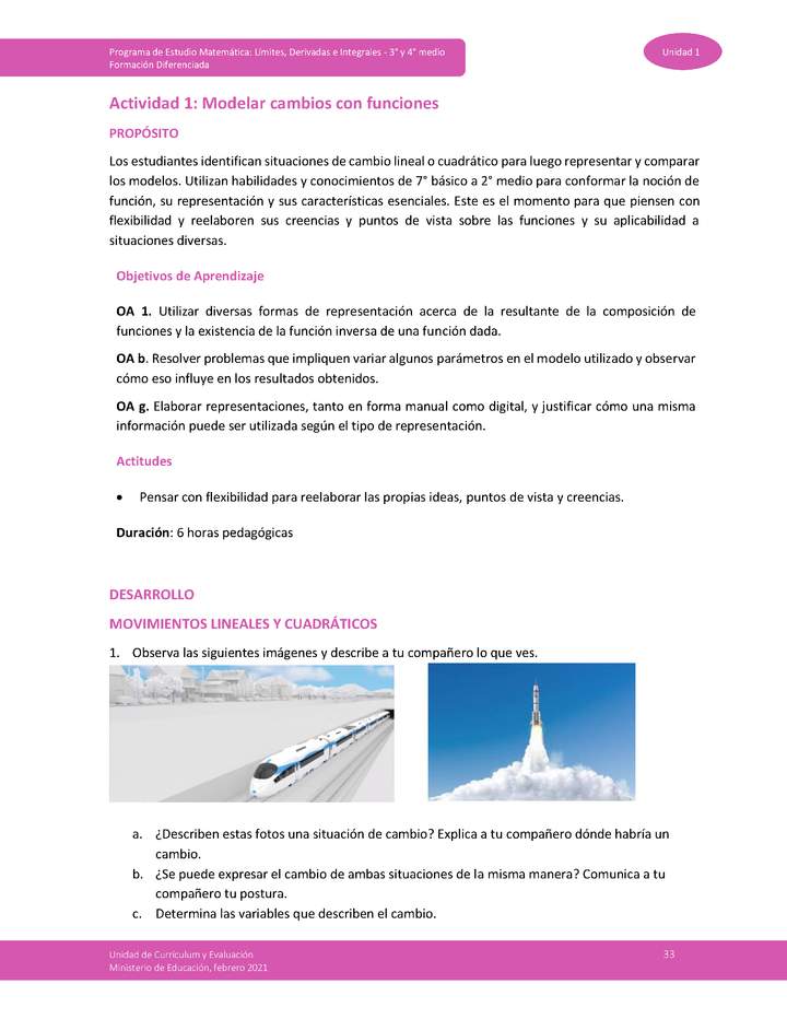 Actividad 1: Modelar cambios con funciones Imagen portada