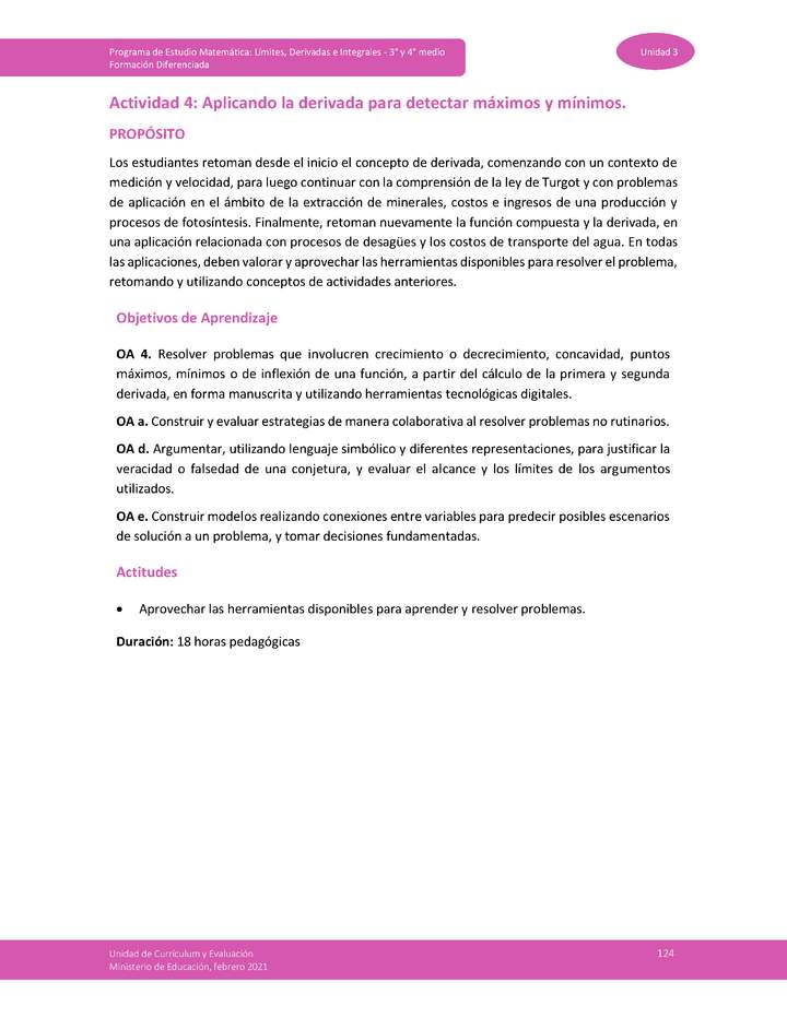 Actividad 4: Aplicando la derivada para detectar máximos y mínimos Imagen portada