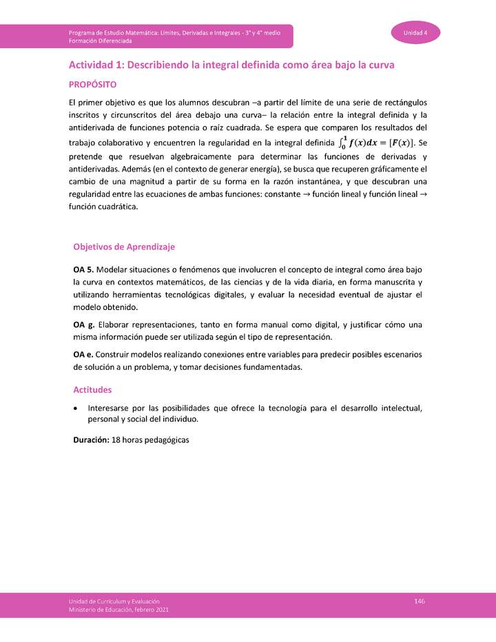 Actividad 1: Describiendo la integral definida como área bajo la curva Imagen portada
