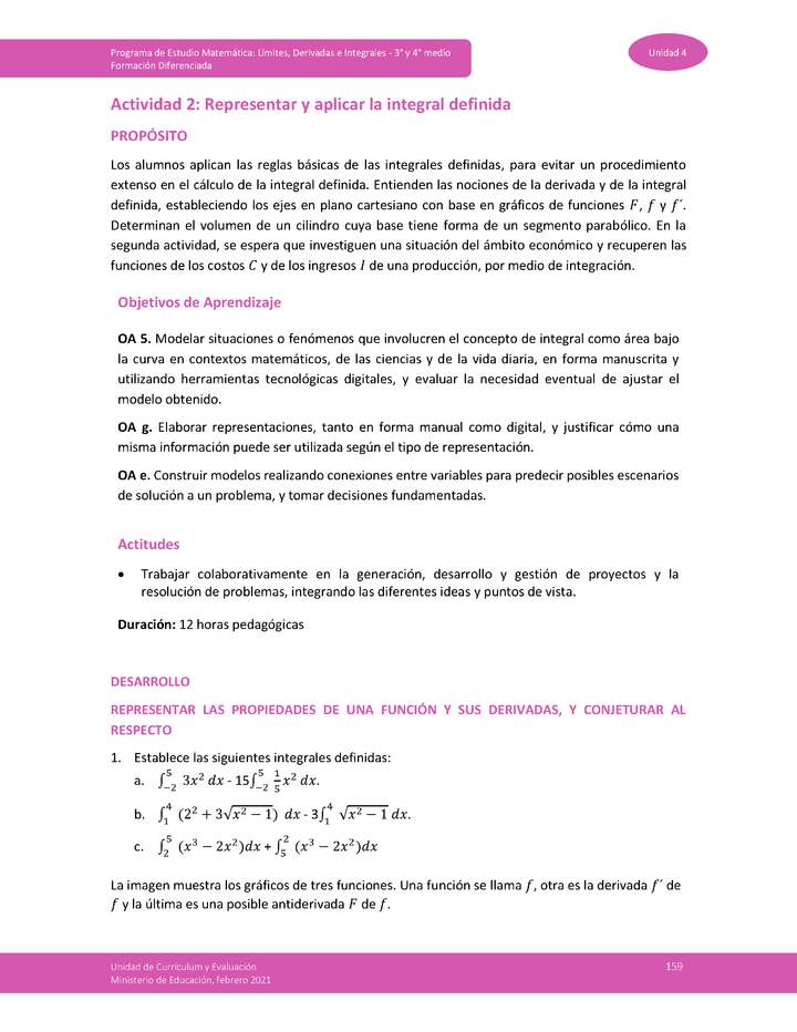 Actividad 2: Representar y aplicar la integral definida Imagen portada