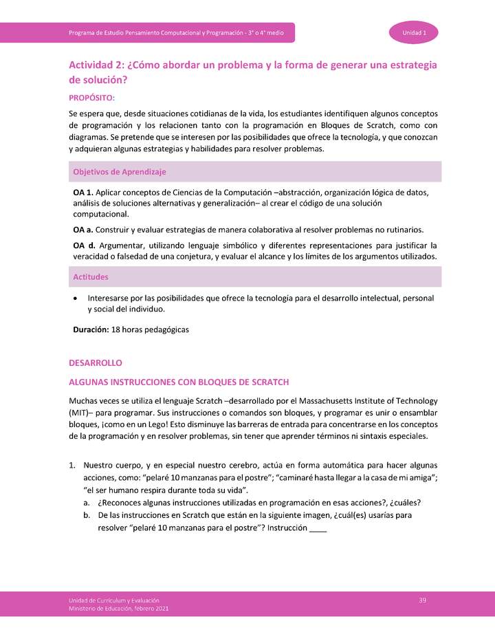 Actividad 2: ¿Cómo abordar un problema y la forma de generar una estrategia de solución? Imagen portada