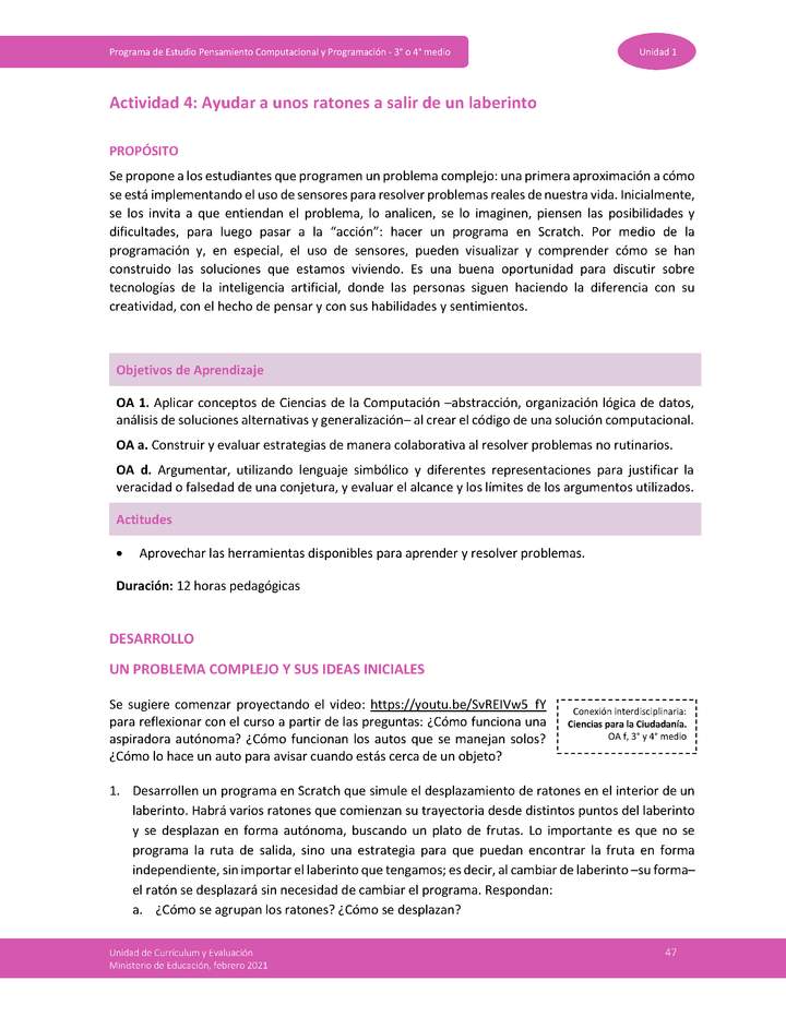 Actividad 4: Ayudando a unos ratones a salir de un laberinto Imagen portada
