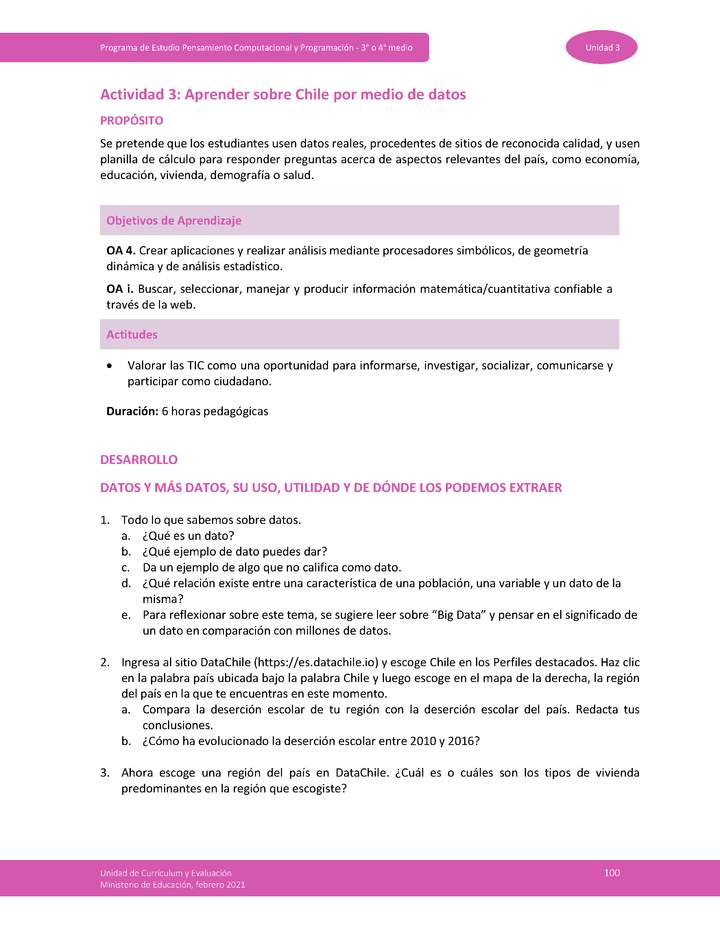 Actividad 3: Aprender sobre Chile a través de datos Imagen portada