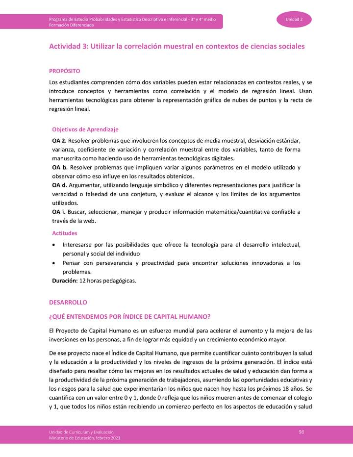 Actividad 3: Utilizar la correlación muestral en contextos de ciencias sociales Imagen portada