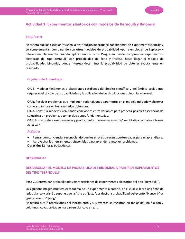 Actividad 1: Experimentos aleatorios con modelos de Bernoulli y Binomial Imagen portada