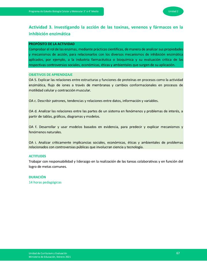 Actividad 3: Investigando la acción de las toxinas, venenos y fármacos en la inhibición enzimática Imagen portada