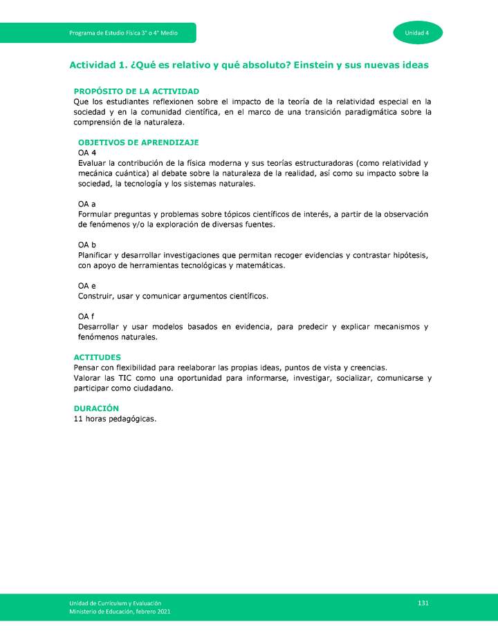 Actividad 1: ¿Qué es relativo y qué absoluto? Einstein y sus nuevas ideas Imagen portada