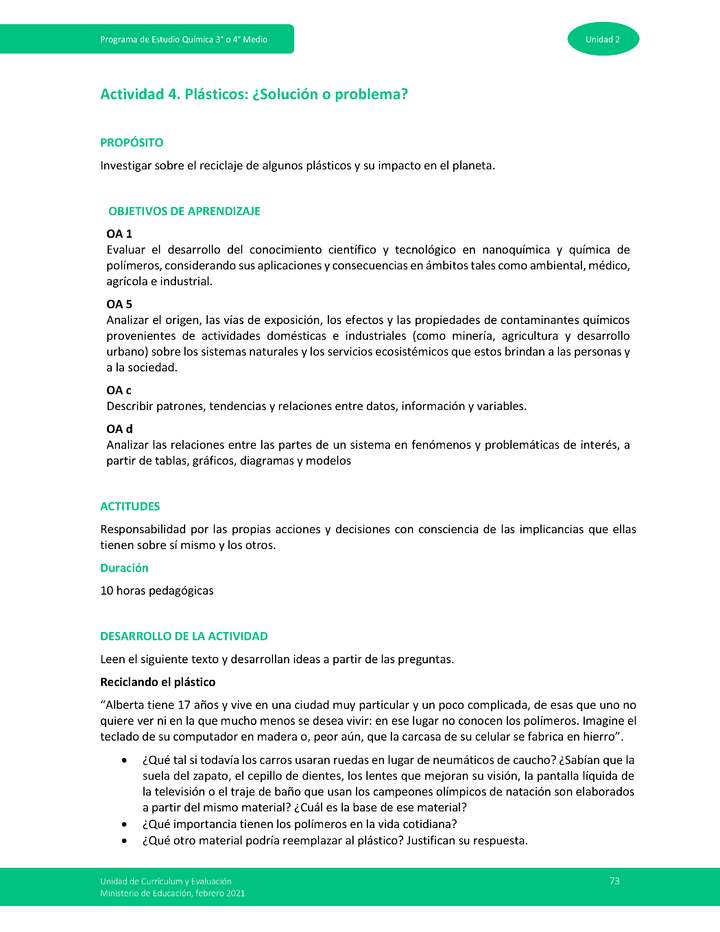 Actividad 4 - Plásticos: ¿Solución o problema? Imagen portada