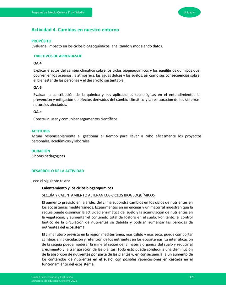 Actividad 4: Cambios en nuestro entorno Imagen portada