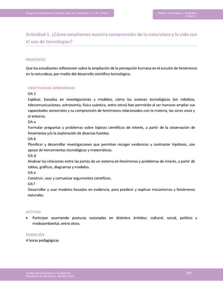Actividad 1: ¿Cómo ampliamos nuestra comprensión de la naturaleza y la vida con el uso de tecnologías? Imagen portada