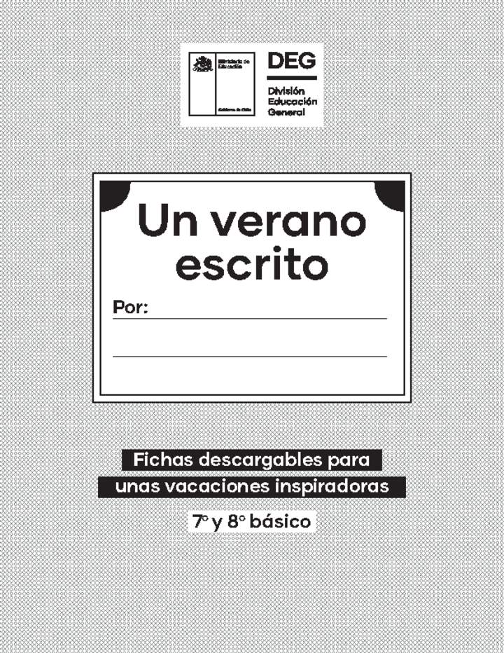 Un verano escrito en verano - 7° y 8° básico Imagen portada