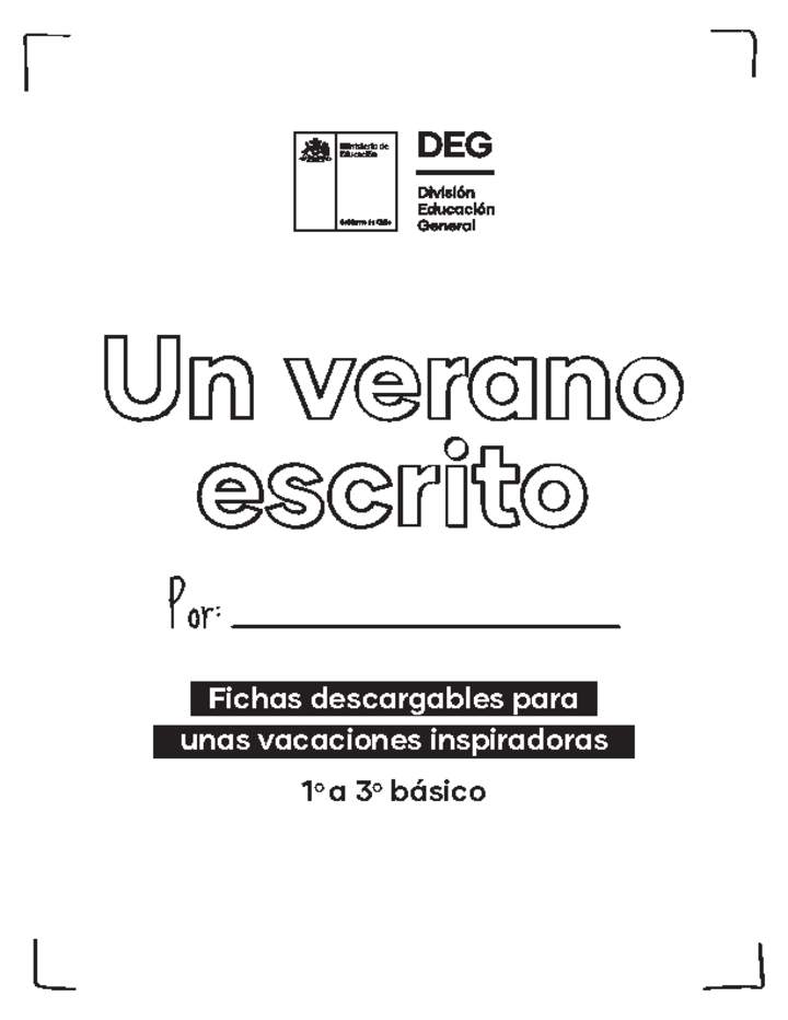 Un verano escrito en verano - 1° a 3° básico Imagen portada