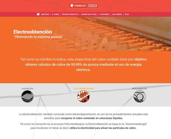 Electroobtención. "Obteniendo la máxima pureza" Imagen portada