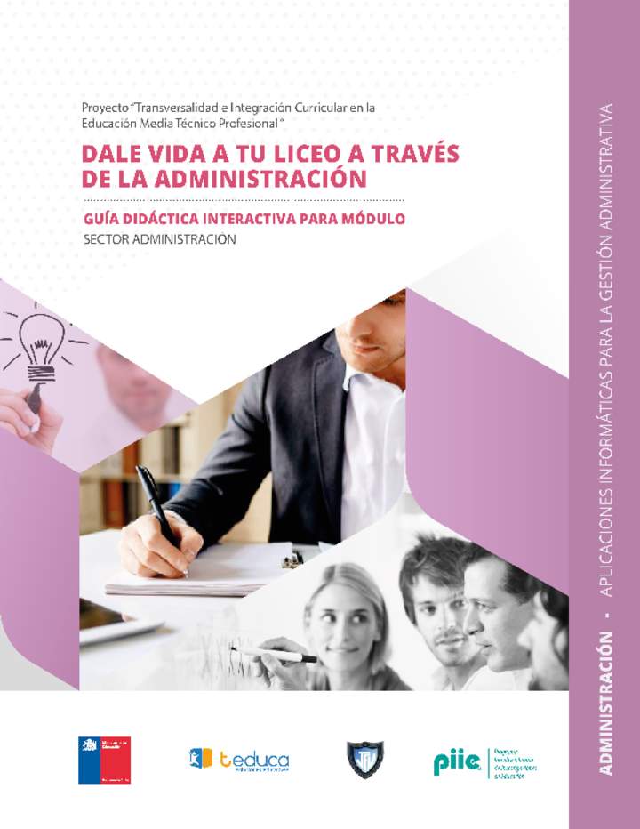 Guía didáctica para el módulo Aplicaciones informáticas para la gestión administrativa Imagen portada