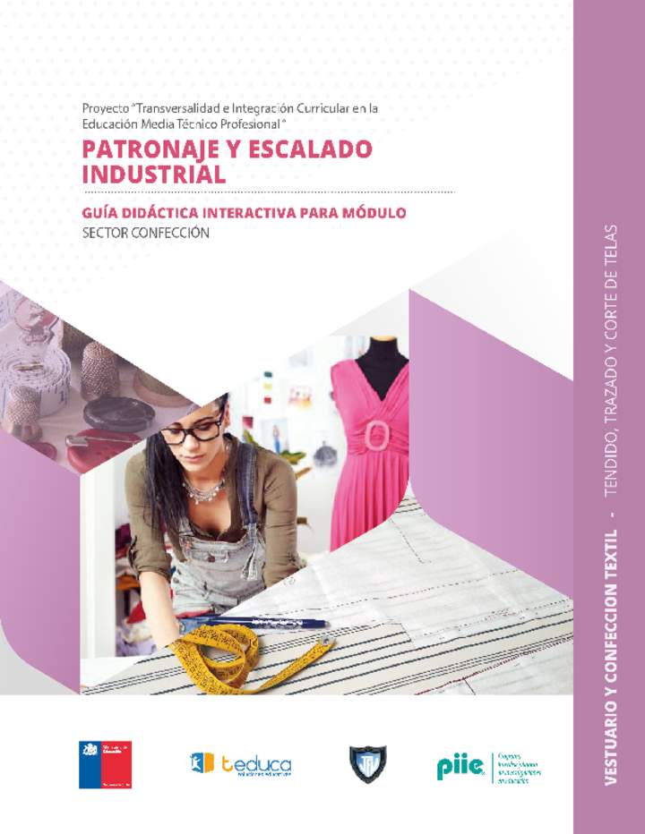 Guía didáctica del módulo "Tendido, trazado y corte de telas" Imagen portada