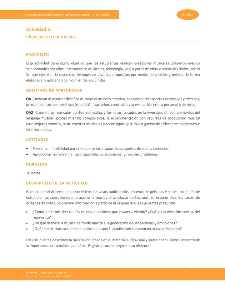 Actividad 1: Ideas para crear música Imagen portada