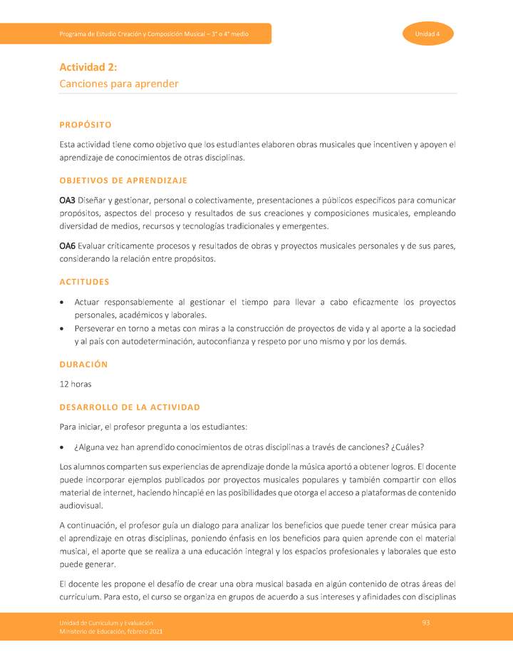 Actividad 2: Canciones para aprender Imagen portada