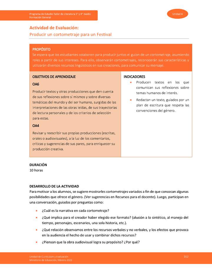 Actividad de Evaluación: Producir un cortometraje para un Festival Imagen portada