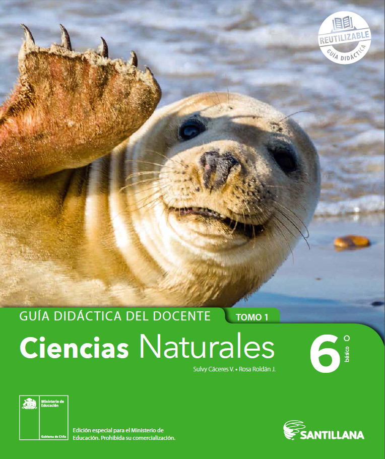Ciencias Naturales 6º básico, Santillana, Guía didáctica del docente Tomo 1 Imagen portada