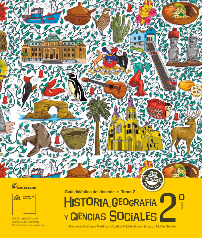 Historia, Geografía y Ciencias Sociales 2° básico, Santillana, Guía didáctica del docente Tomo 2 Imagen portada