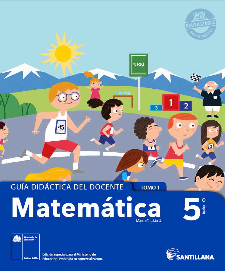 Matemática 5º básico, Santillana, Guía didáctica del docente Tomo 1 Imagen portada