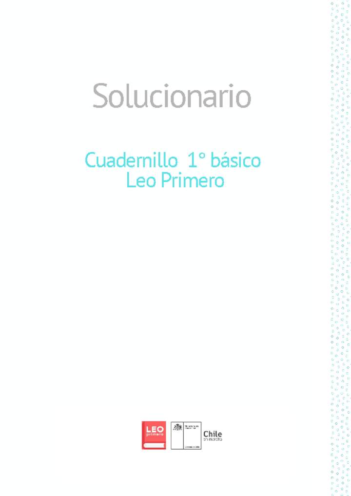 Solucionario Lenguaje y comunicación 1º básico Unidad 1 Semana 1 (clases 1 a 4) Imagen portada