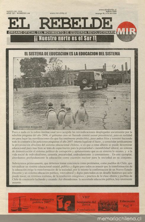El Movimiento de Izquierda Revolucionaria (MIR, 1965-1990) Imagen portada