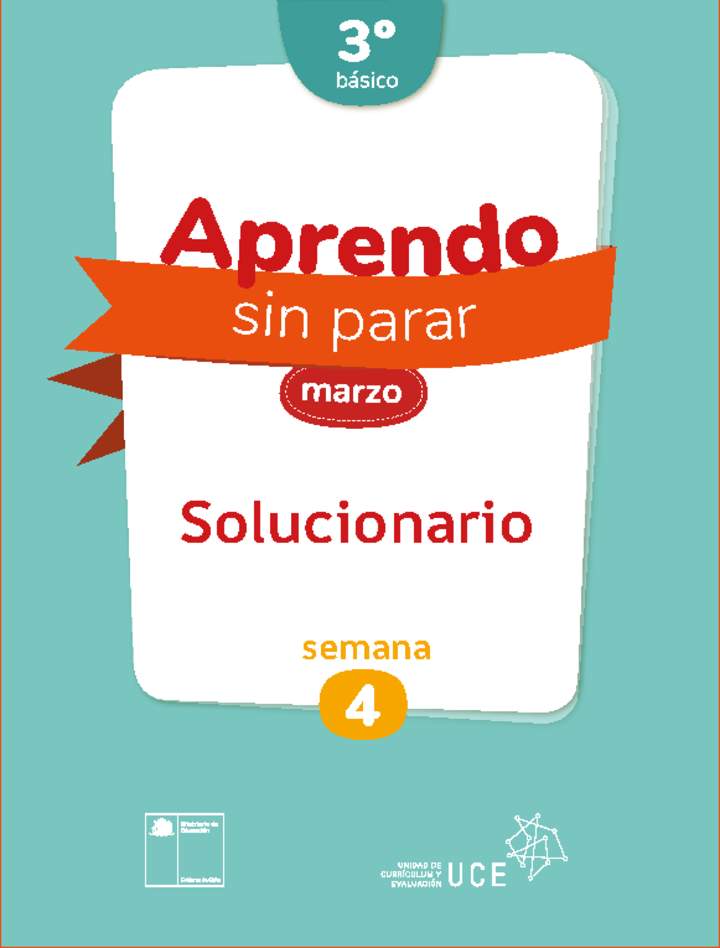 Solucionario Lenguaje y comunicación 3º básico Unidad 1 Semana 4 Imagen portada