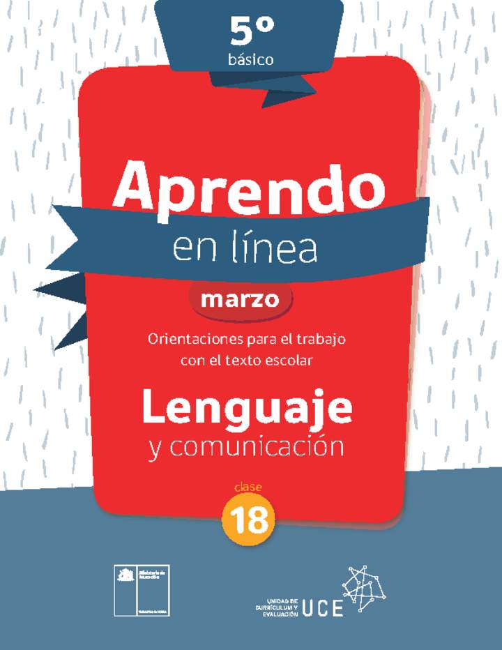 Lenguaje y comunicación 5° básico Unidad 1: Clase N° 18 Imagen portada
