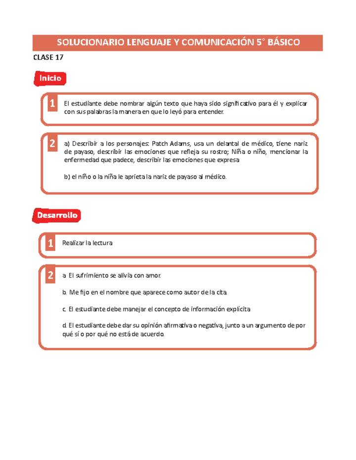 Solucionario Lenguaje y comunicación 5º básico Unidad 1 Semana 5 Imagen portada
