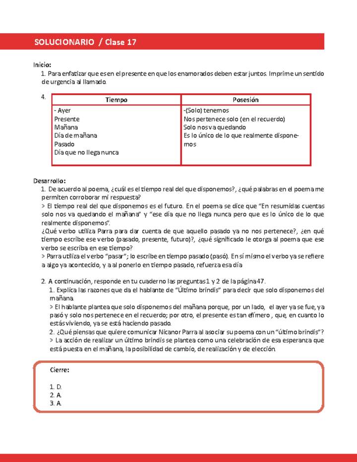 Solucionario Lengua y literatura 3° medio Unidad 1 Semana 5 Imagen portada