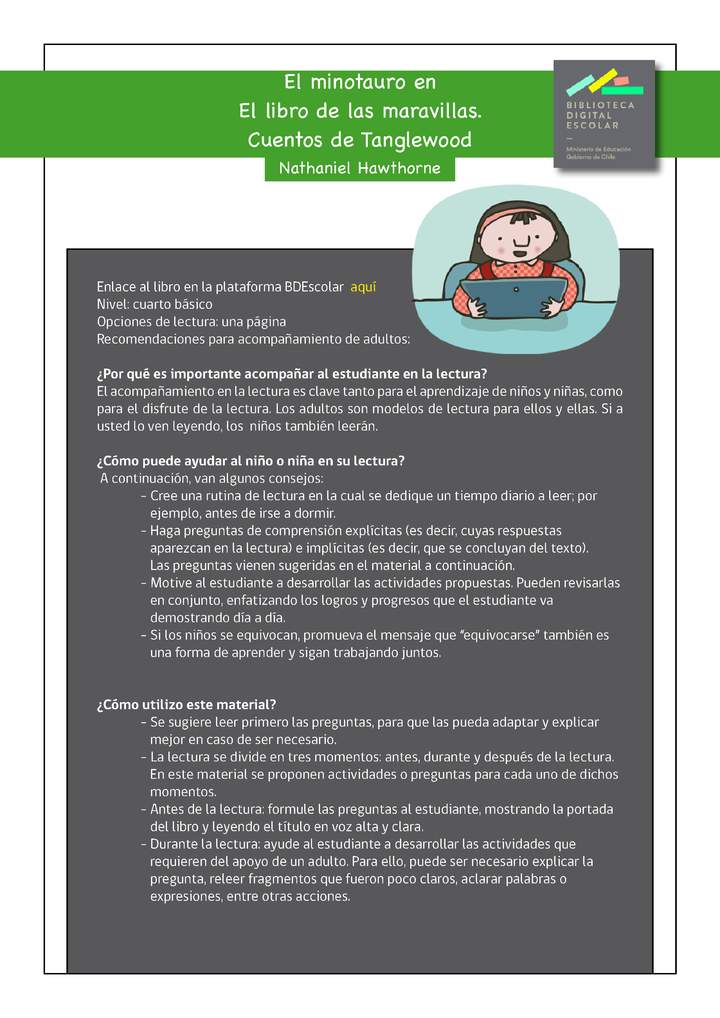 Plan lector 4° básico El minotauro Imagen portada