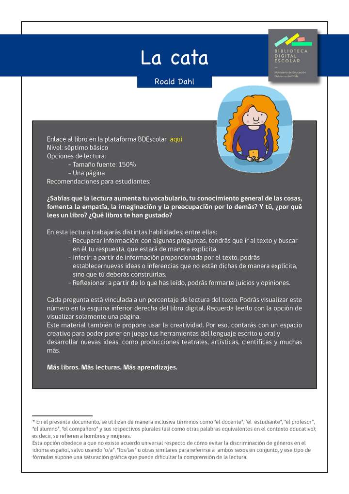 Plan lector 7° básico La cata Imagen portada