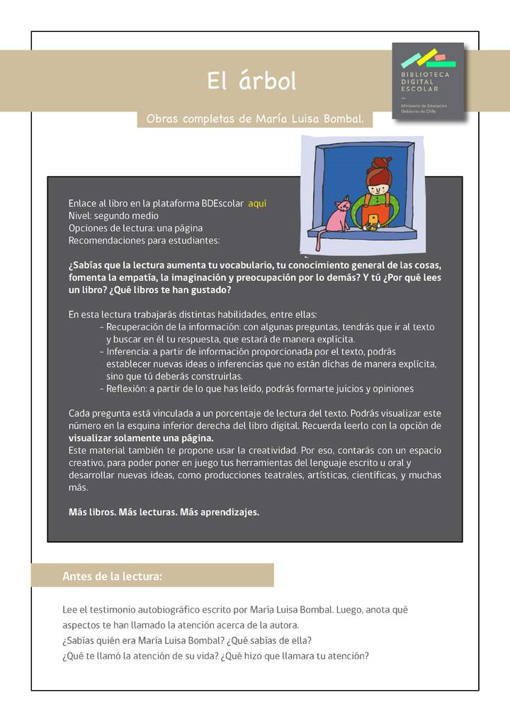 Plan lector II° medio El árbol Imagen portada