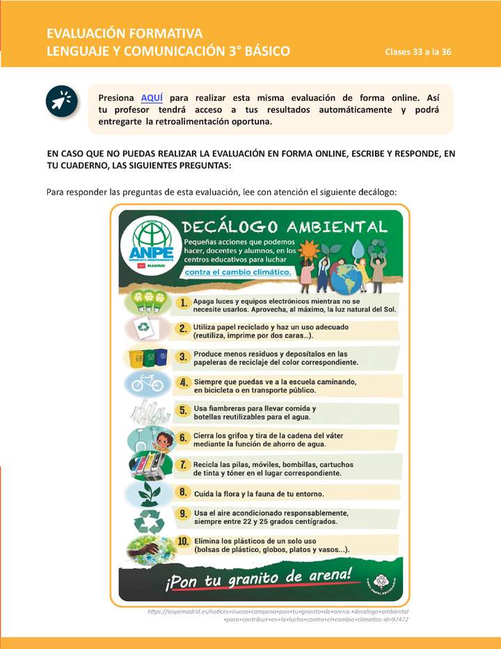Lenguaje y comunicación 3° básico Unidad 2: Evaluación semana 9 Imagen portada