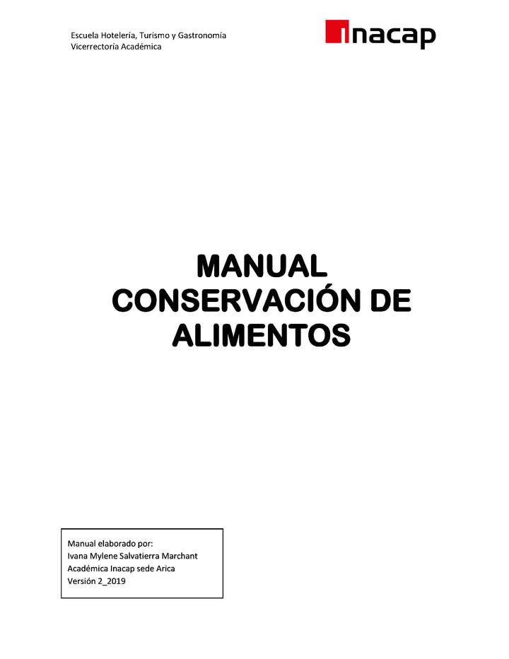 MANUAL DE CONSERVACIÓN DE ALIMENTOS Imagen portada